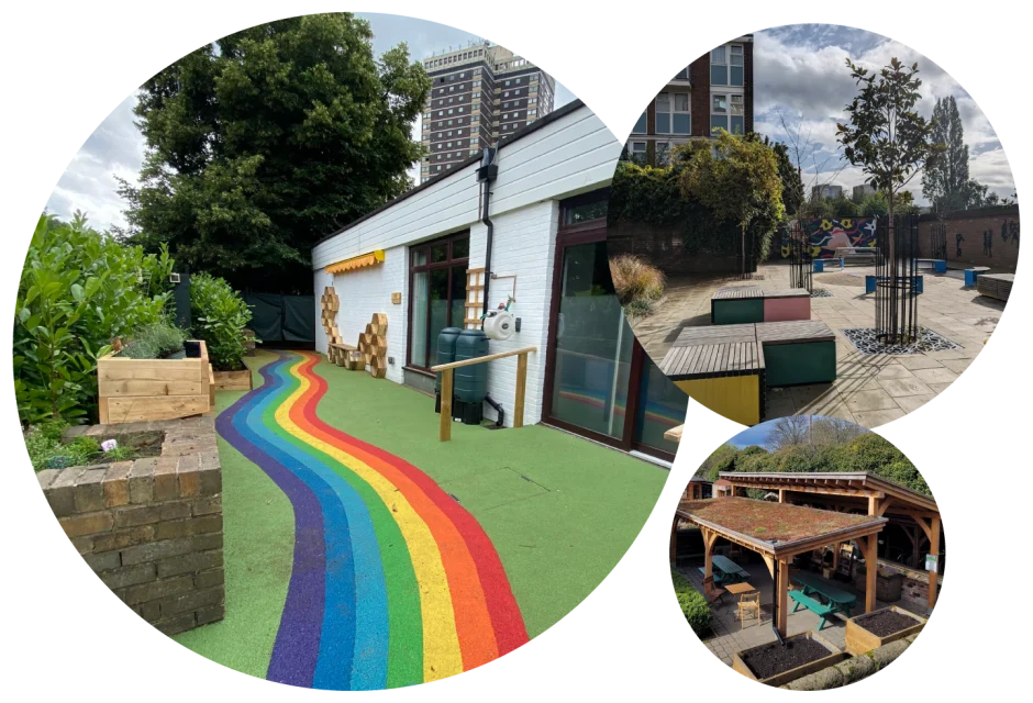 A photo montage of community projects that have been funded by Veolia Environmental Trust